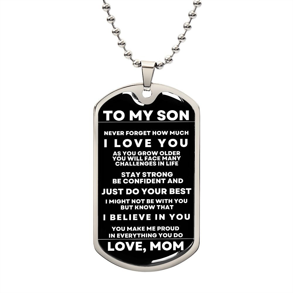 To My Son | You Make Me Proud | Dog Tag Ball Chain