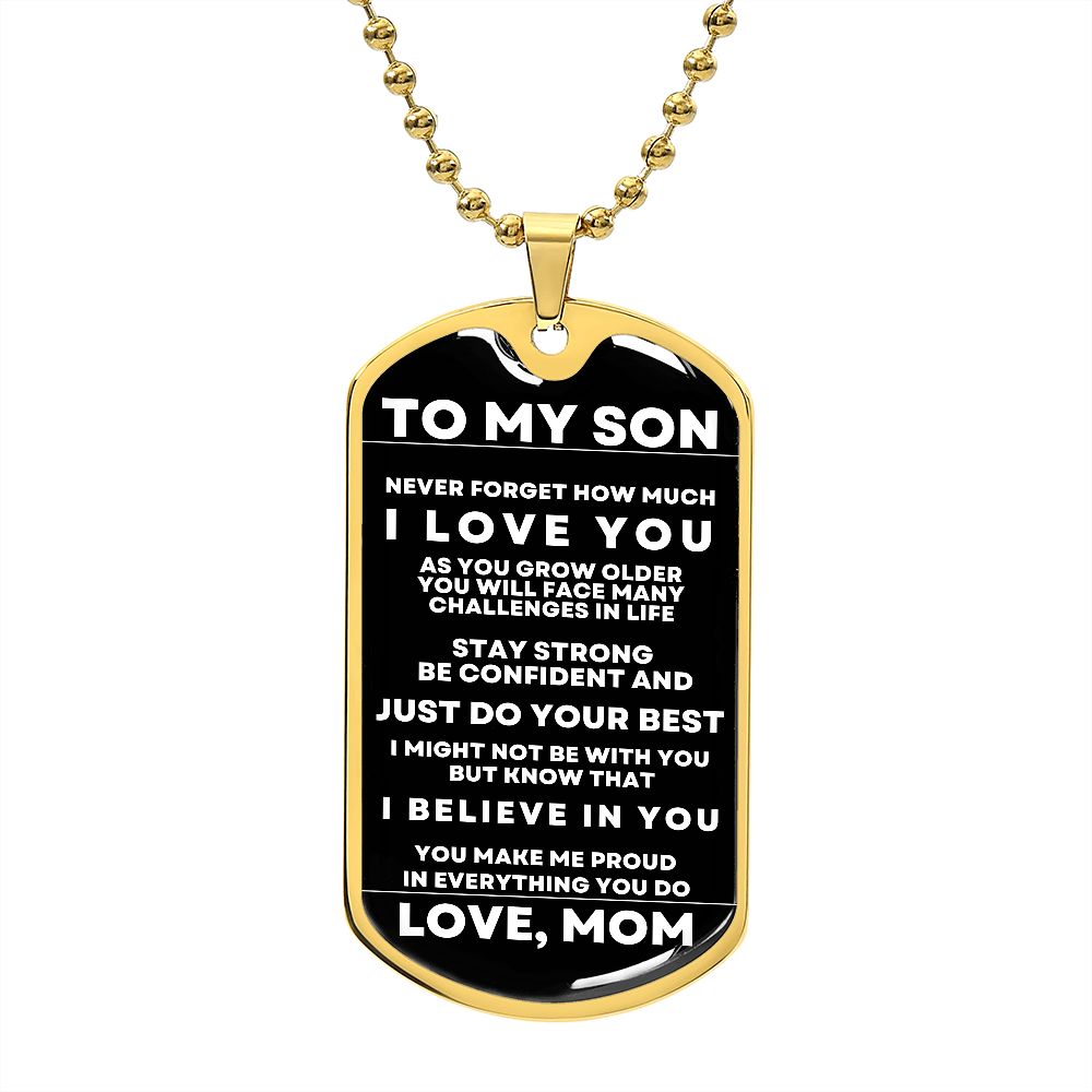 To My Son | You Make Me Proud | Dog Tag Ball Chain