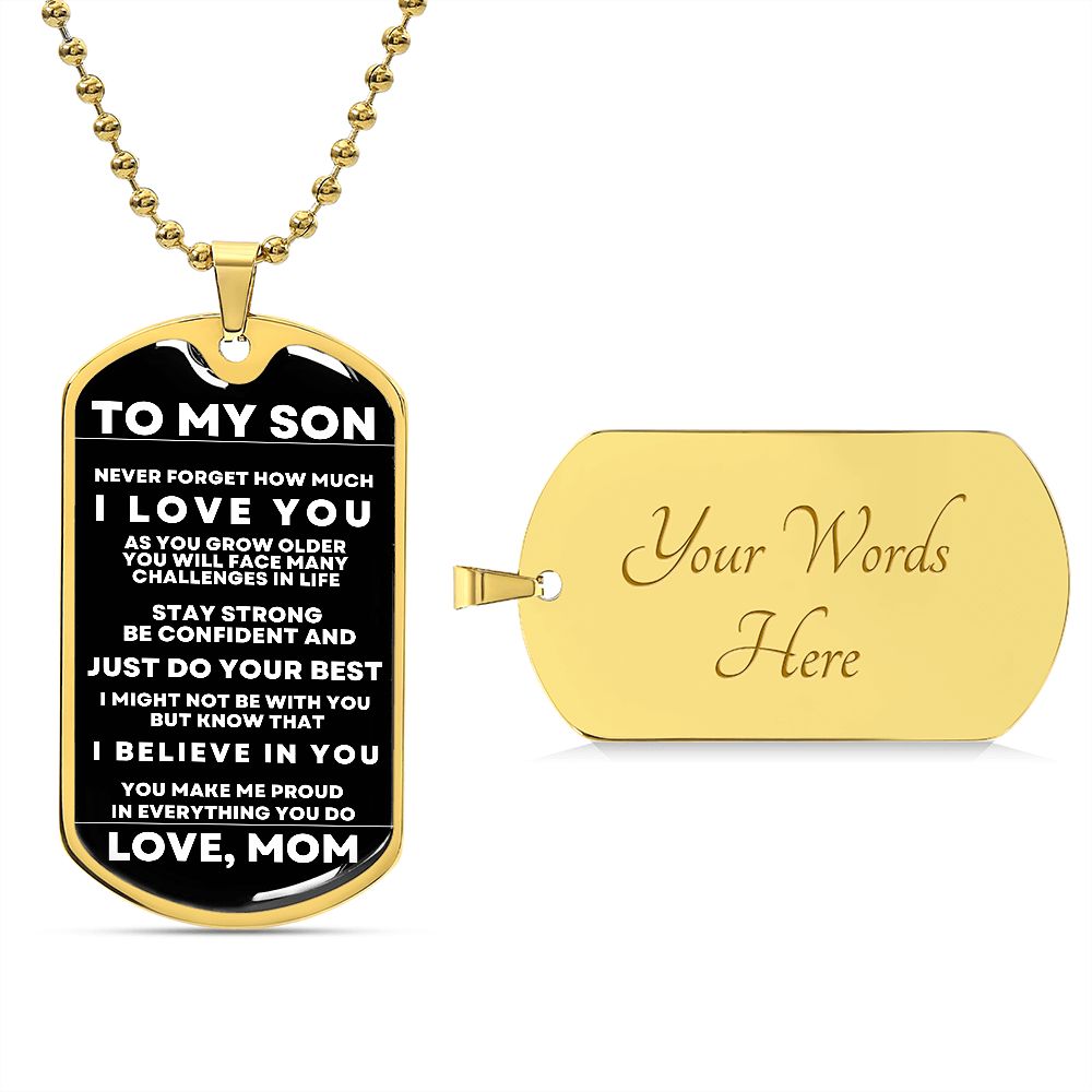 To My Son | You Make Me Proud | Dog Tag Ball Chain