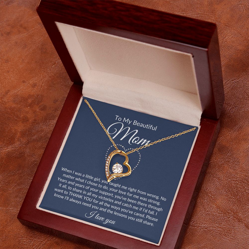 To My Beautiful Mom | Thank You | Forever Love Necklace