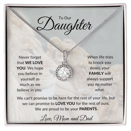 To Our Daughter | Proud Parents | Gift for Her | Gift for Birthday, Christmas, Valentine's Day, Graduation | Eternal Hope Necklace