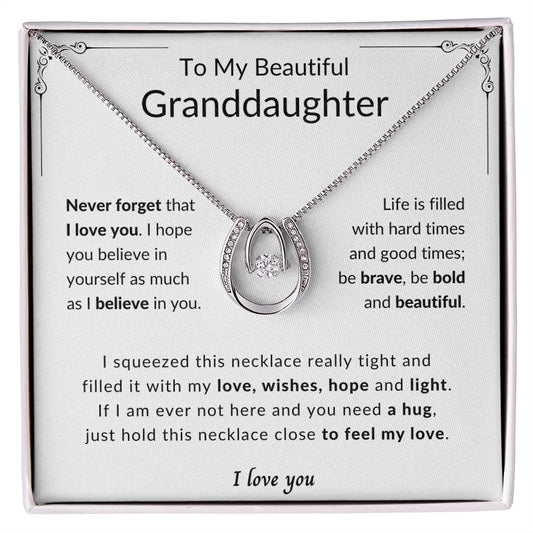 To My Beautiful Granddaughter | Gift from Grandma | Christmas Gift | Love Necklace