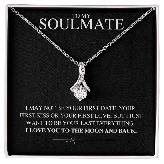 To My Soulmate | Gift for Her | Gift for Wife, Girlfriend, Soulmate | Gift for Birthday, Christmas, Valentine's Day, Mother's Day | Moon and Back | Alluring Beauty Necklace