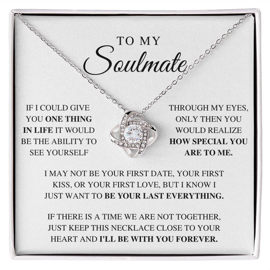 To My Soulmate | Gift for Wife, Fiance, Girlfriend | Gifts for Her | Valentine's Day Gift | Love Knot Necklace