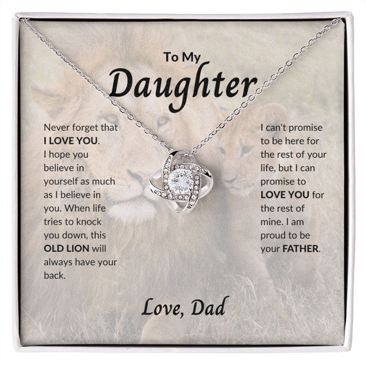 To My Daughter | This Old Lion | From Dad Love Knot Necklace | Gift from Dad | Christmas Gift from Dad