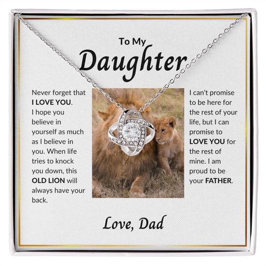 To My Daughter | This Old Lion | From Dad Love Knot Necklace