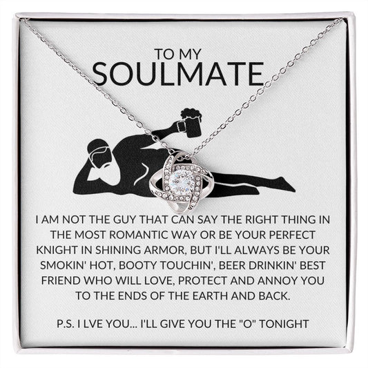 To My Soulmate | Best Friends | Gift for Soulmate, Wife, Girlfriend | Love Knot Necklace