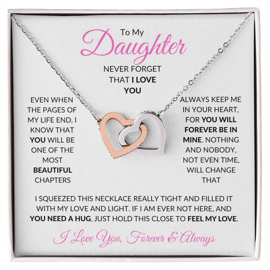 To My Daughter | Beautiful Chapters | Daughter Gift | Interlocking Heart Necklace