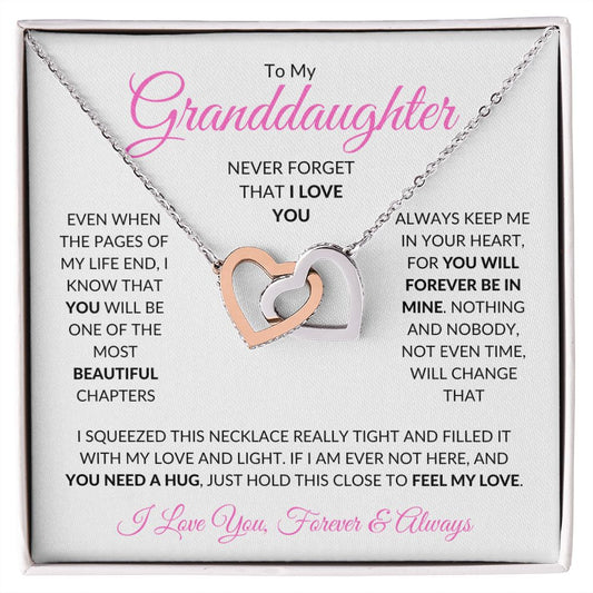 To My Granddaughter | Beautiful Chapters | Granddaughter Gift | Interlocking Hearts Necklace