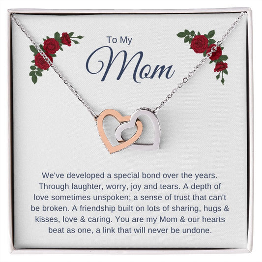 To My Mom Necklace | Special Bond | Interlocking Hearts