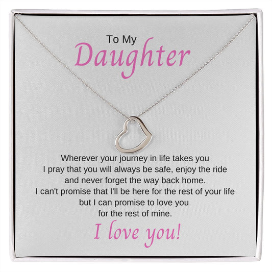 To My Daughter | Daughter Necklace | Delicate Heart Necklace