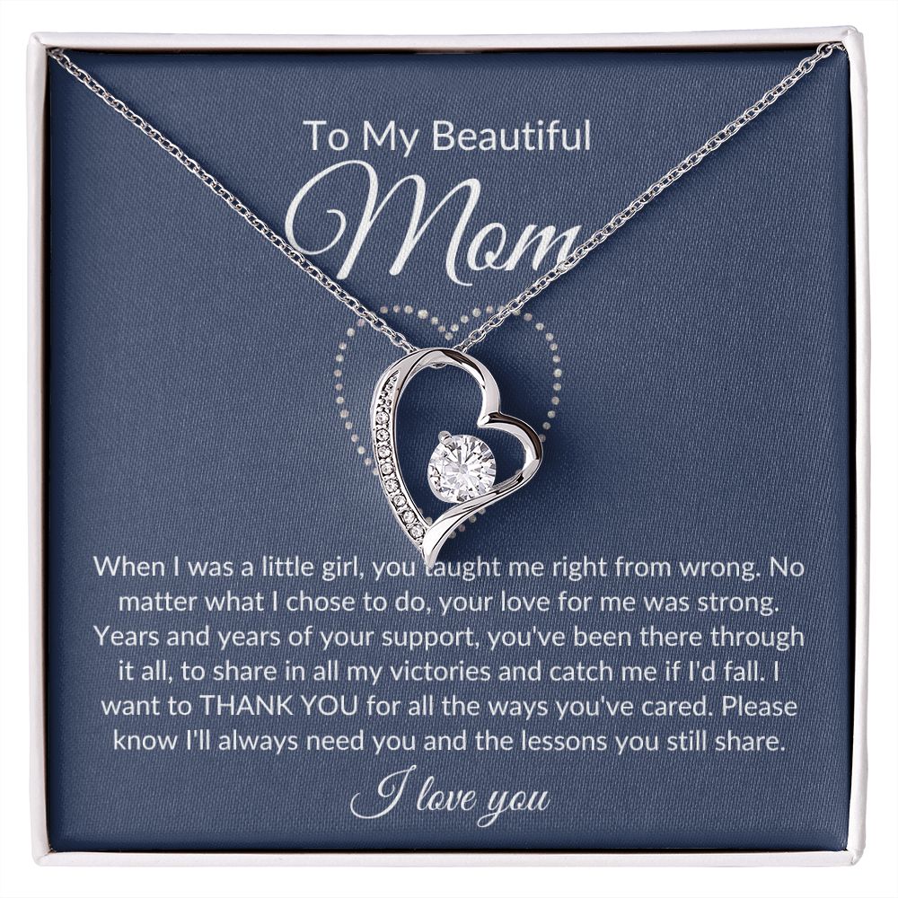 To My Beautiful Mom | Thank You | Forever Love Necklace