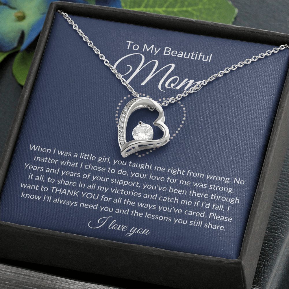 To My Beautiful Mom | Thank You | Forever Love Necklace