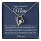 To My Beautiful Mom | Thank You | Forever Love Necklace