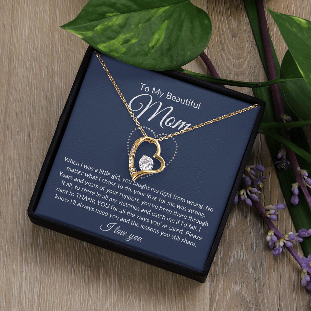 To My Beautiful Mom | Thank You | Forever Love Necklace